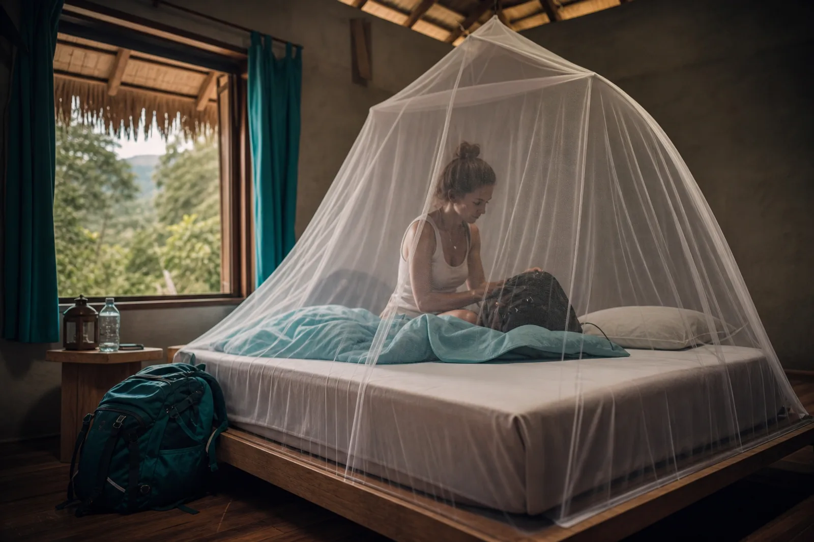 Quelles sont les recommandations pour utiliser une moustiquaire de lit en voyage ?