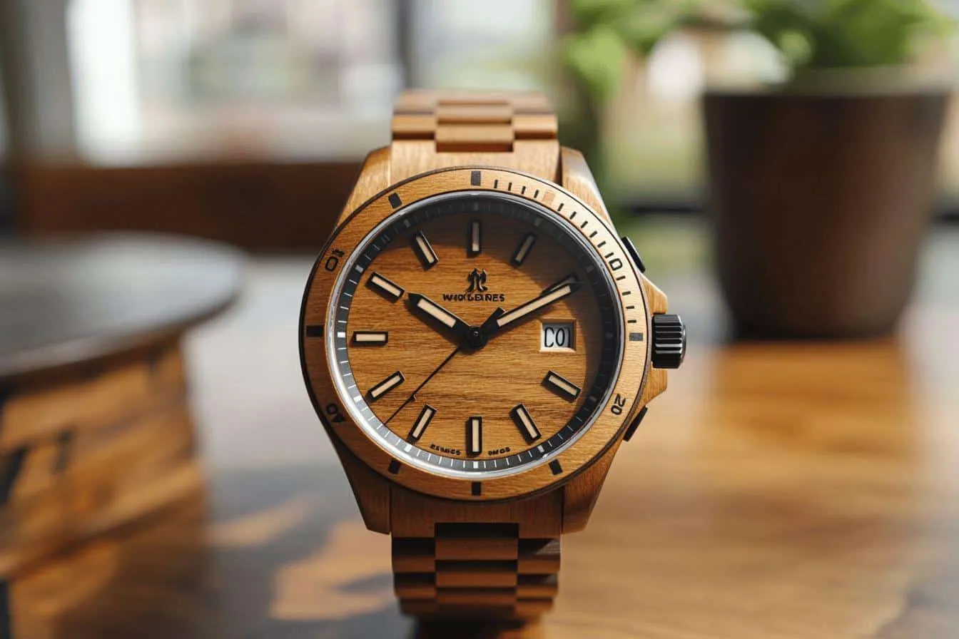 Montre en bois style minimaliste : Simplicité naturelle avec une montre en bois au design minimaliste