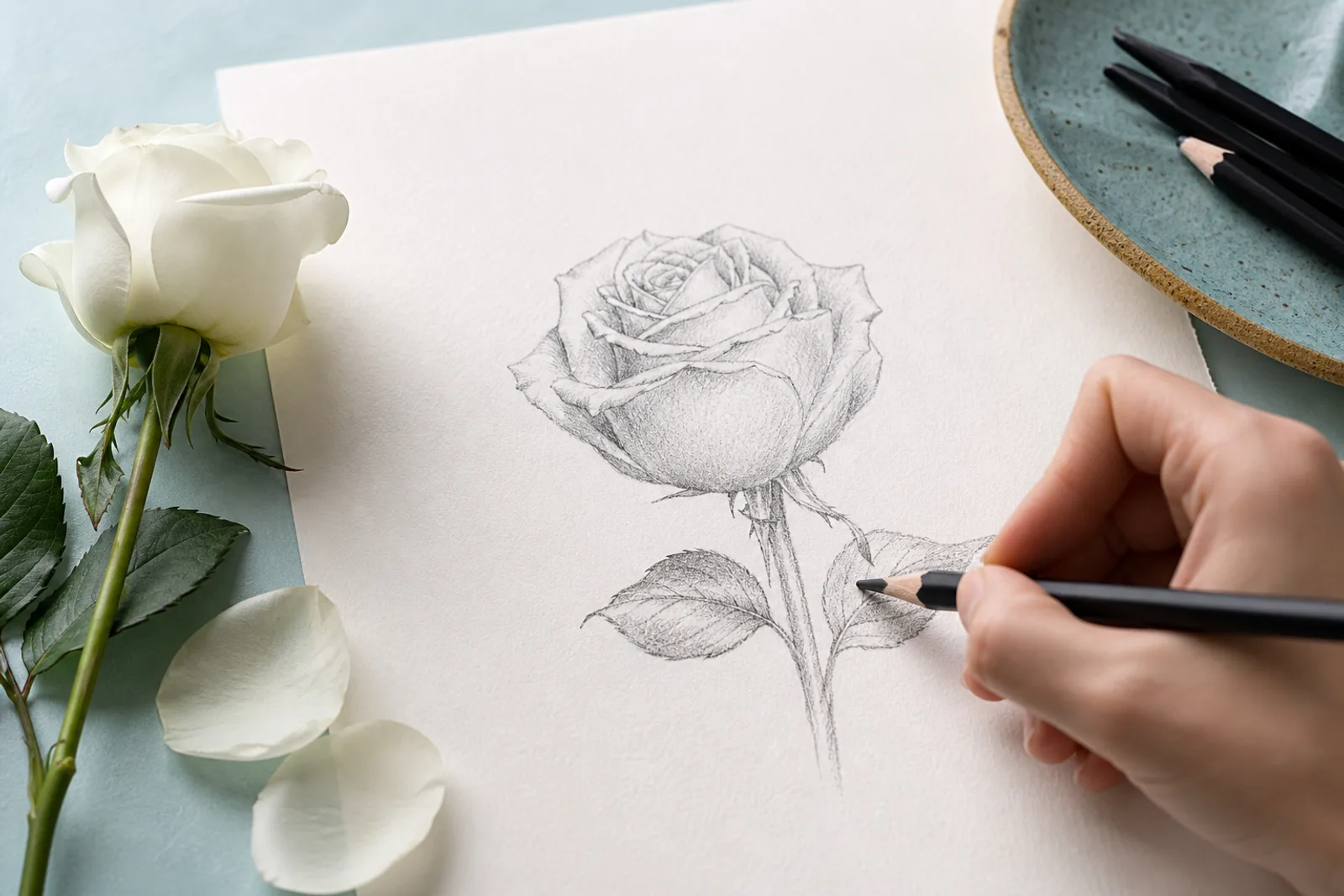 comment dessiner une rose